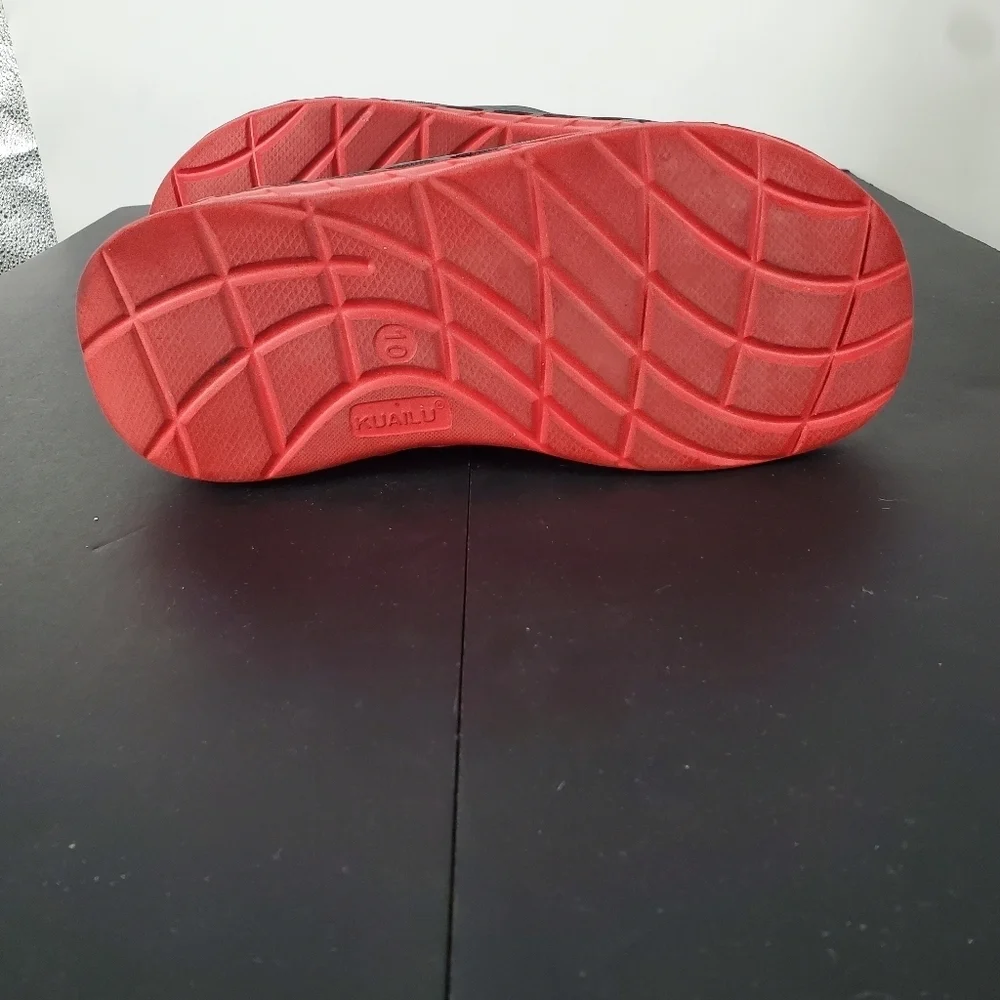 KUAILU Recovery Slide Sandals Men's/Women's 10 Black Red Cushioned Orthotic Shoe